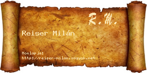 Reiser Milán névjegykártya